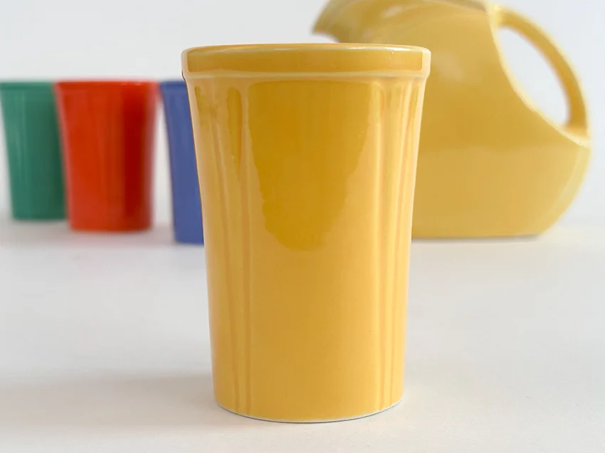 Yellow vintage homer laughlin riviera dinnerware juice tumbler for sale