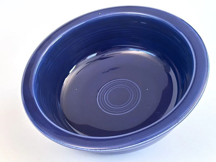 cobalt blue vintage fiestaware 9 inch round nappie vegetable bowl for sale