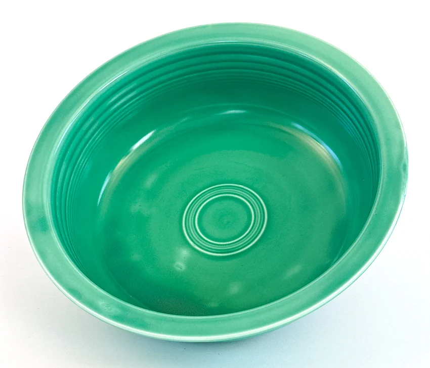 Green vintage fiestaware round vegetable nappie bowl