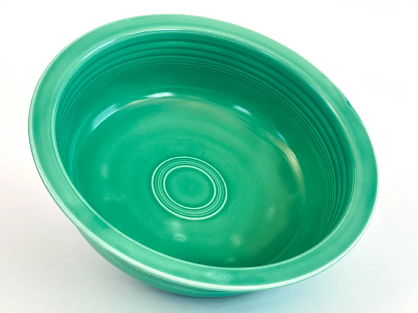 Green vintage fiestaware round vegetable nappie bowl