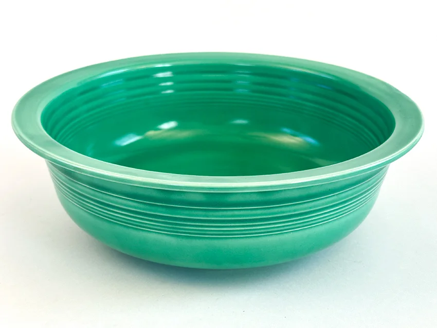 Green vintage fiestaware round vegetable nappie bowl