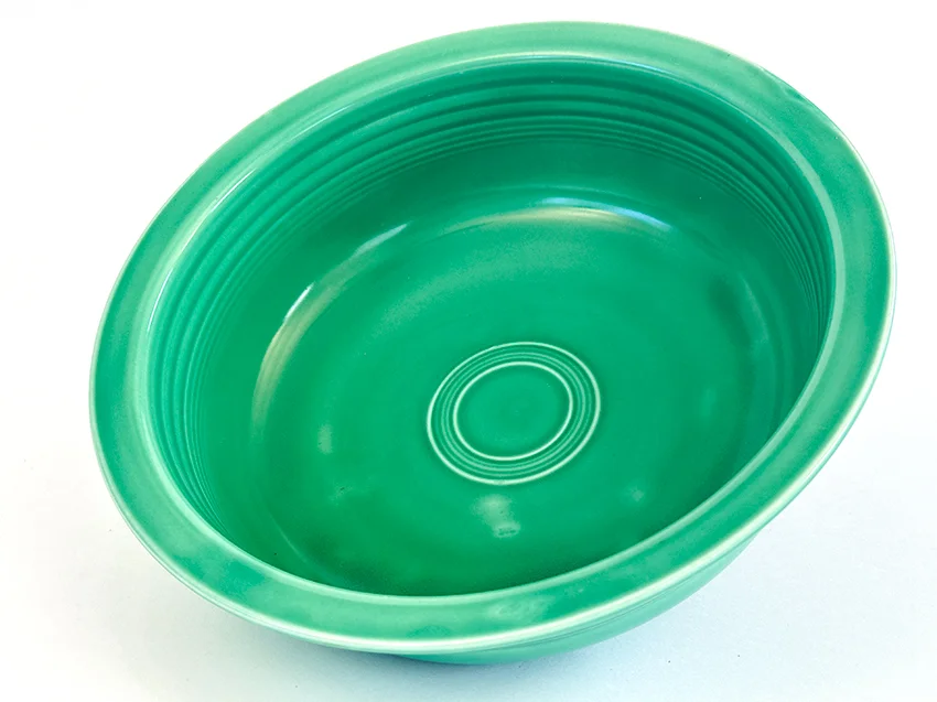 Green vintage fiestaware round vegetable nappie bowl