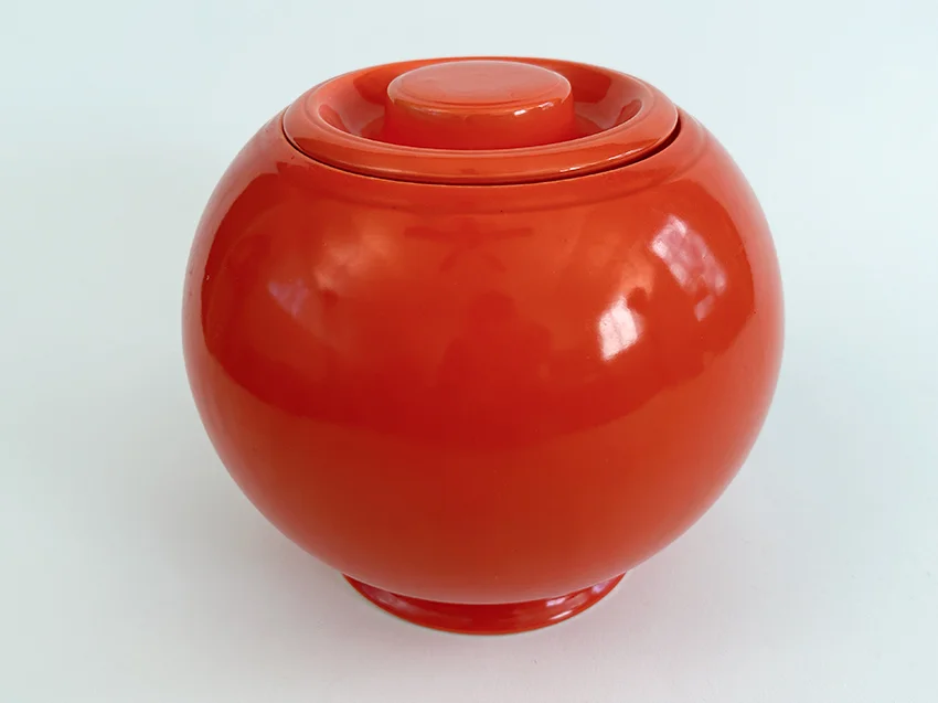 red vintage fiesta kitchen kraft large covered ball jar