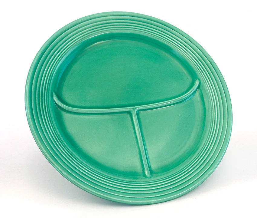 Green vintage fiestaware 12 inch divided compartment plate for sale