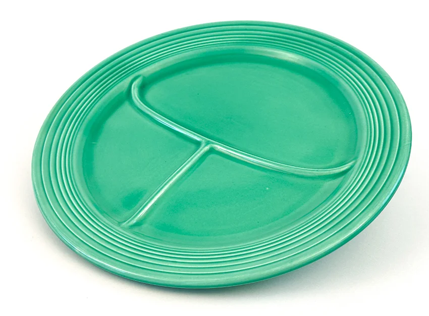 Green vintage fiestaware 12 inch divided compartment plate for sale