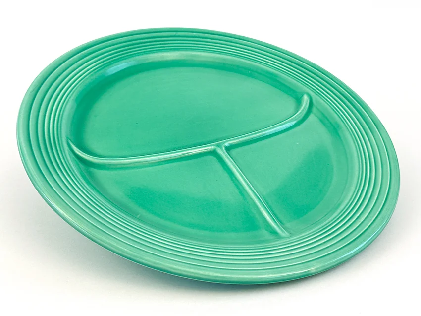 Green vintage fiestaware 12 inch divided compartment plate for sale