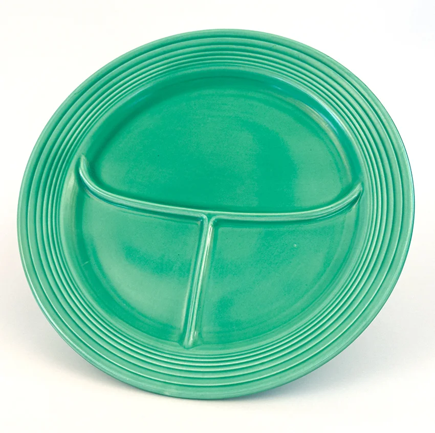 Green vintage fiestaware 12 inch divided compartment plate for sale