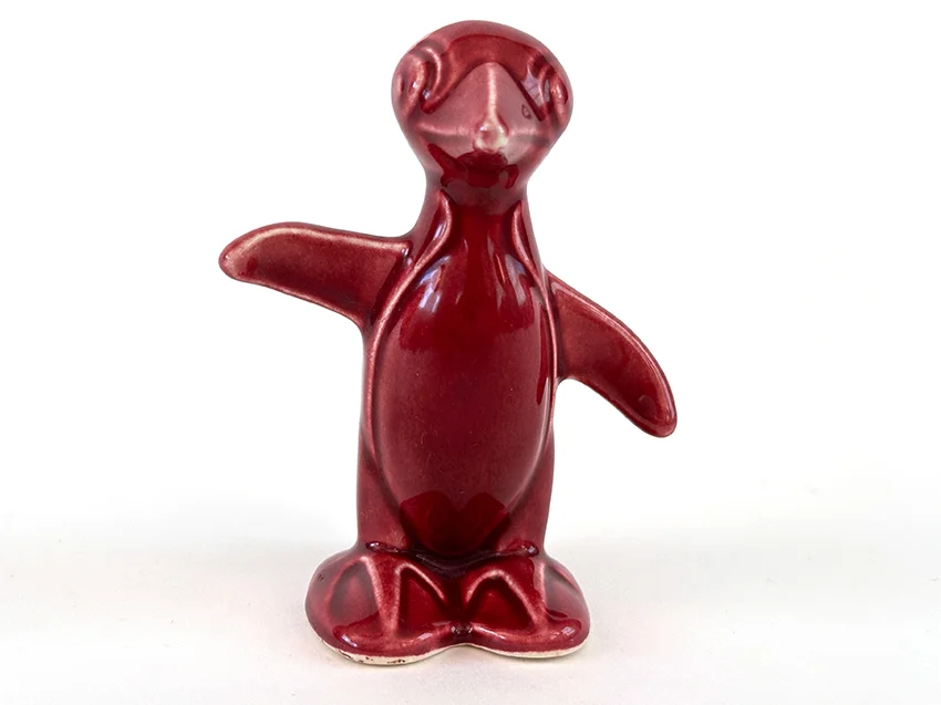 Maroon Harlequin penguin novelty animal figurine