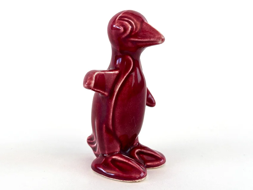 Maroon Harlequin penguin novelty animal figurine