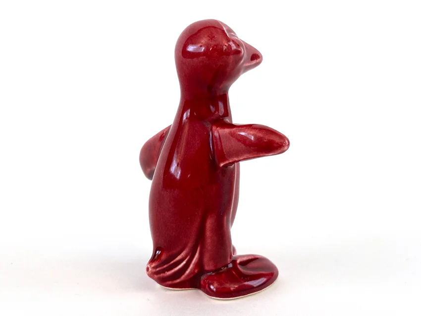 Maroon Harlequin penguin novelty animal figurine