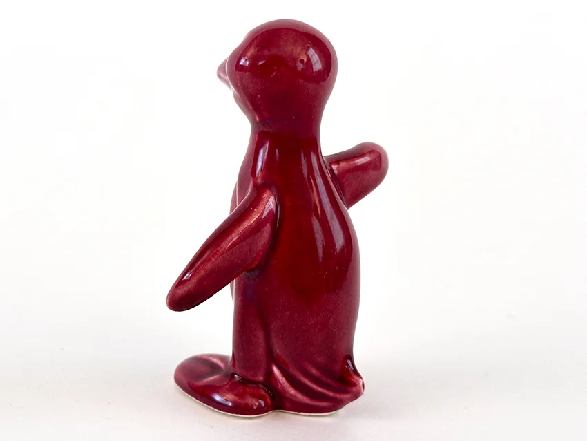 Maroon Harlequin penguin novelty animal figurine