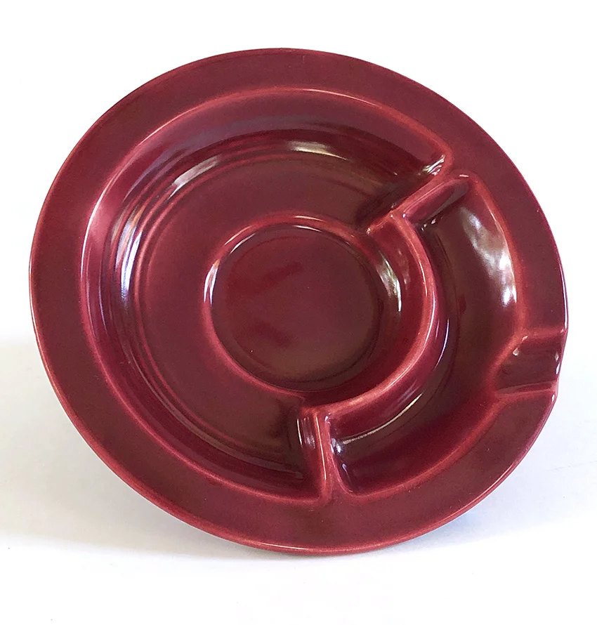 maroon harlequin saucer ashtray