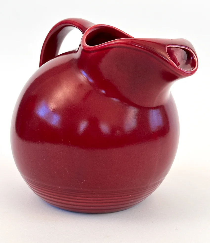 maroon  vintage harlequin service water ball jug pitcher