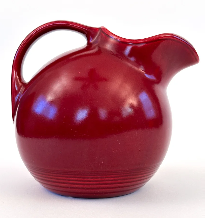 maroon  vintage harlequin service water ball jug pitcher