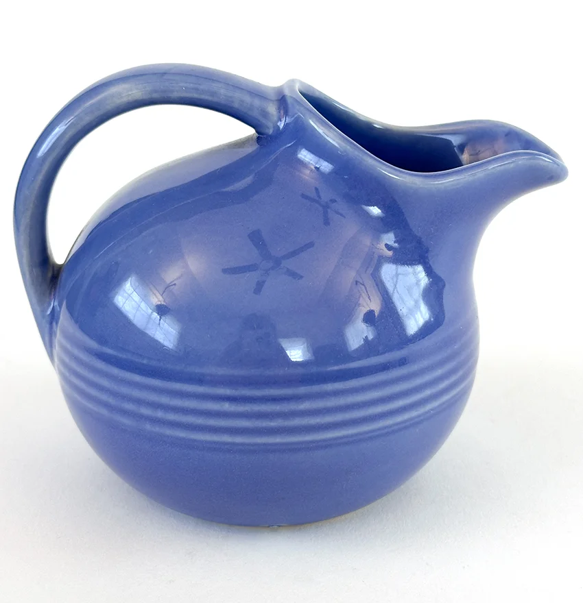 mauve blue vintage harlequin novelty ball creamer