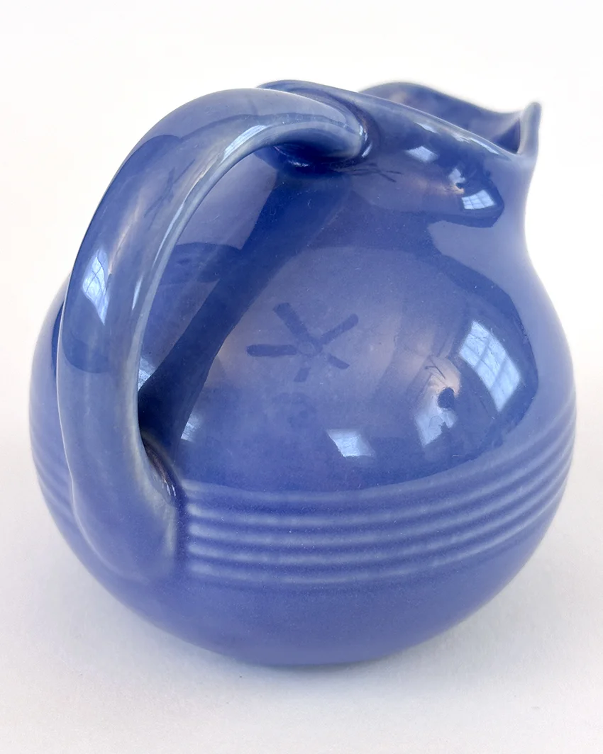 mauve blue vintage harlequin novelty ball creamer