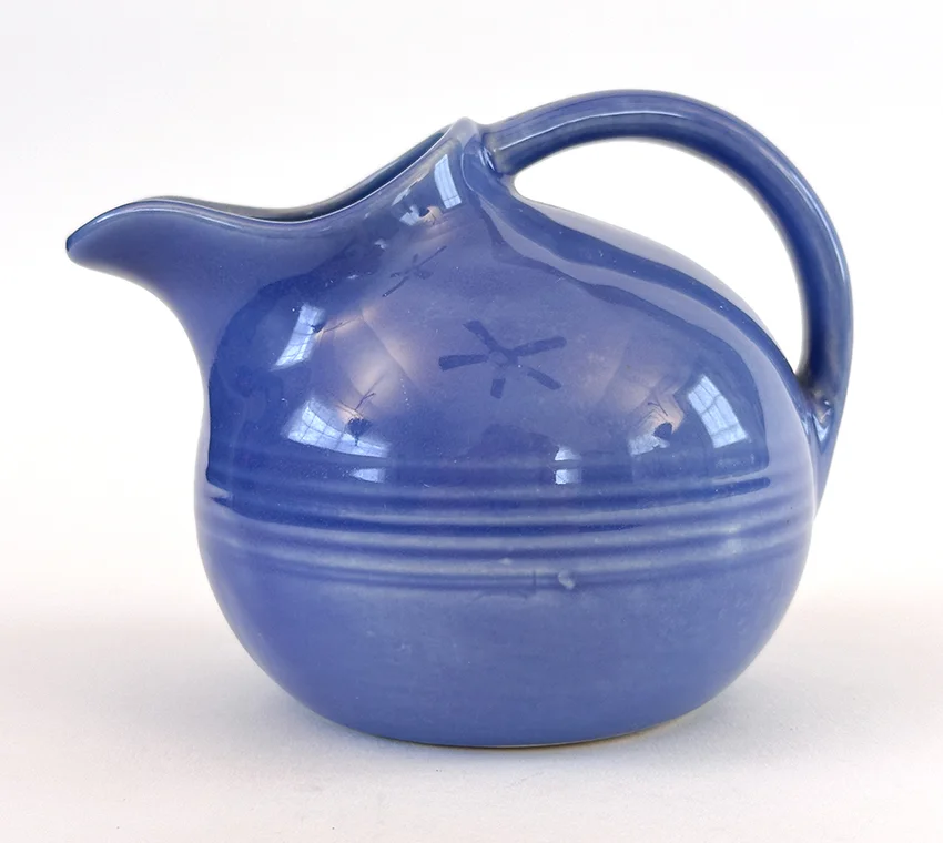 mauve blue vintage harlequin novelty ball creamer