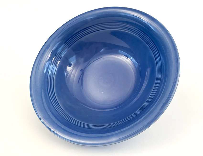 mauve blue harlequin round nappie vegetable bowl