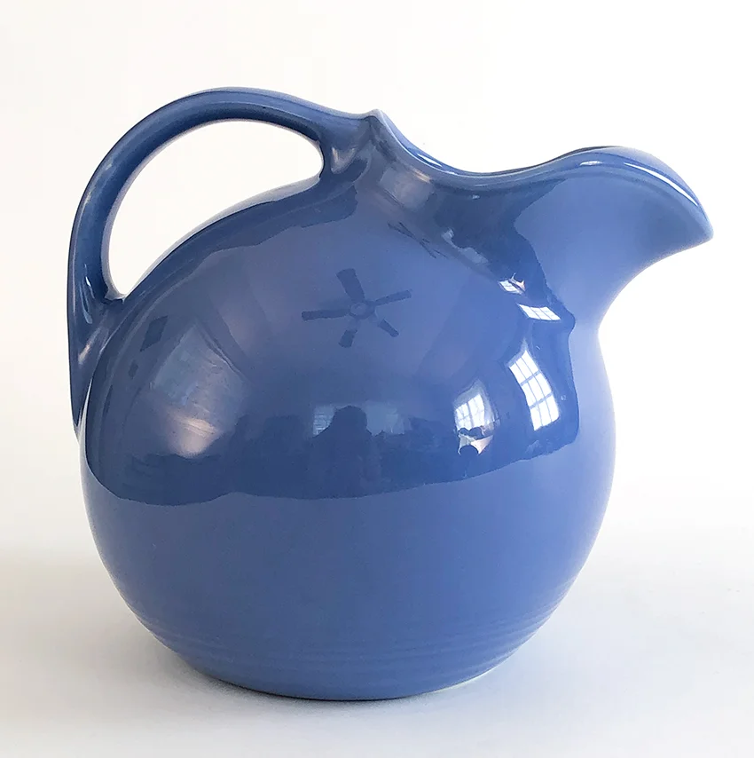 mauve blue  vintage harlequin service water ball jug pitcher