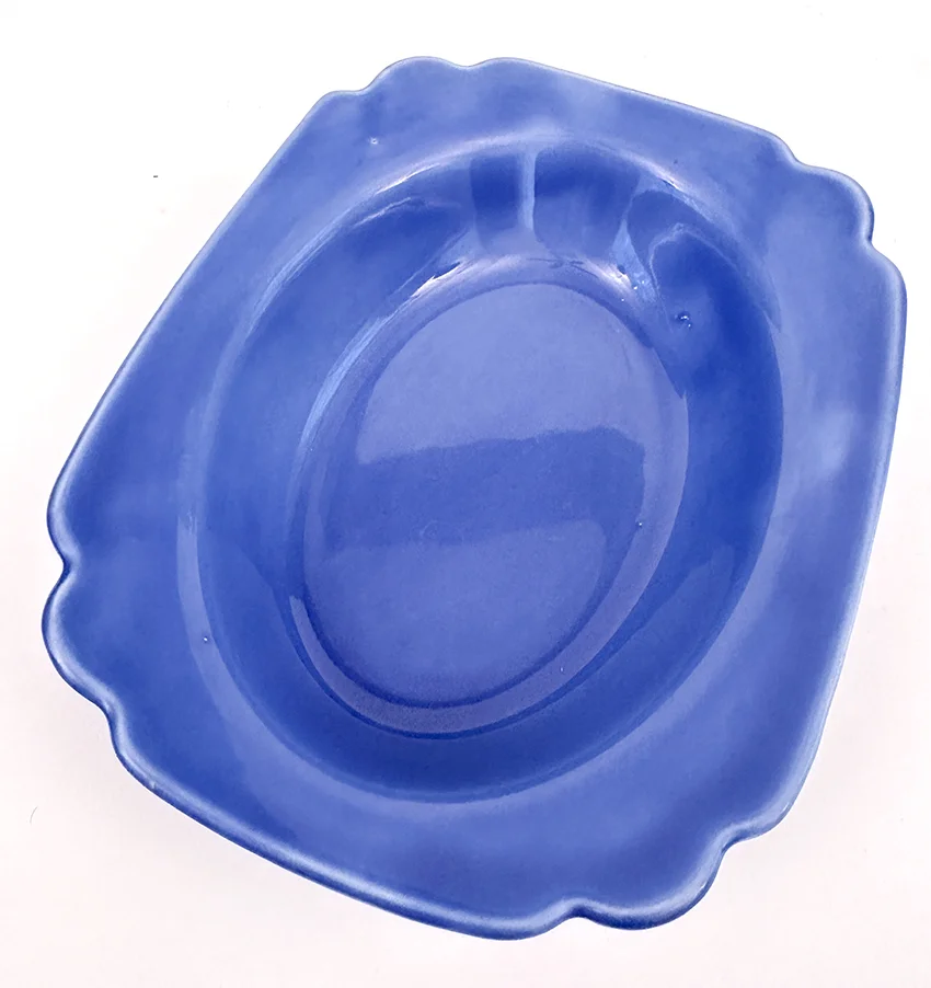 Mauve Blue Riviera Oval Baker vegetable bowl