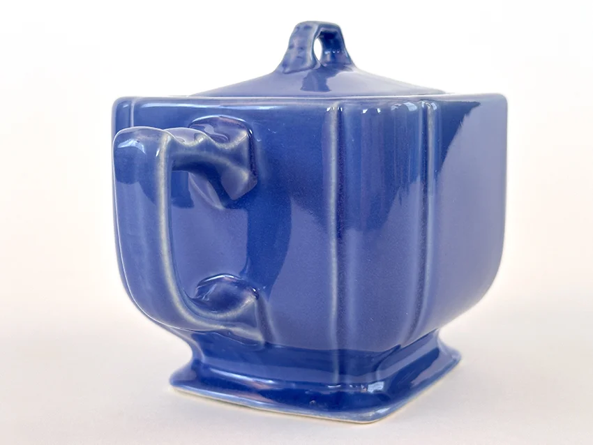 mauve blue riviera teapot original vintage homer laughlin pottery