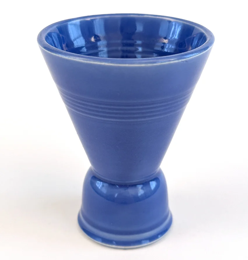 mauve blue vintage harlequin double egg cup for sale