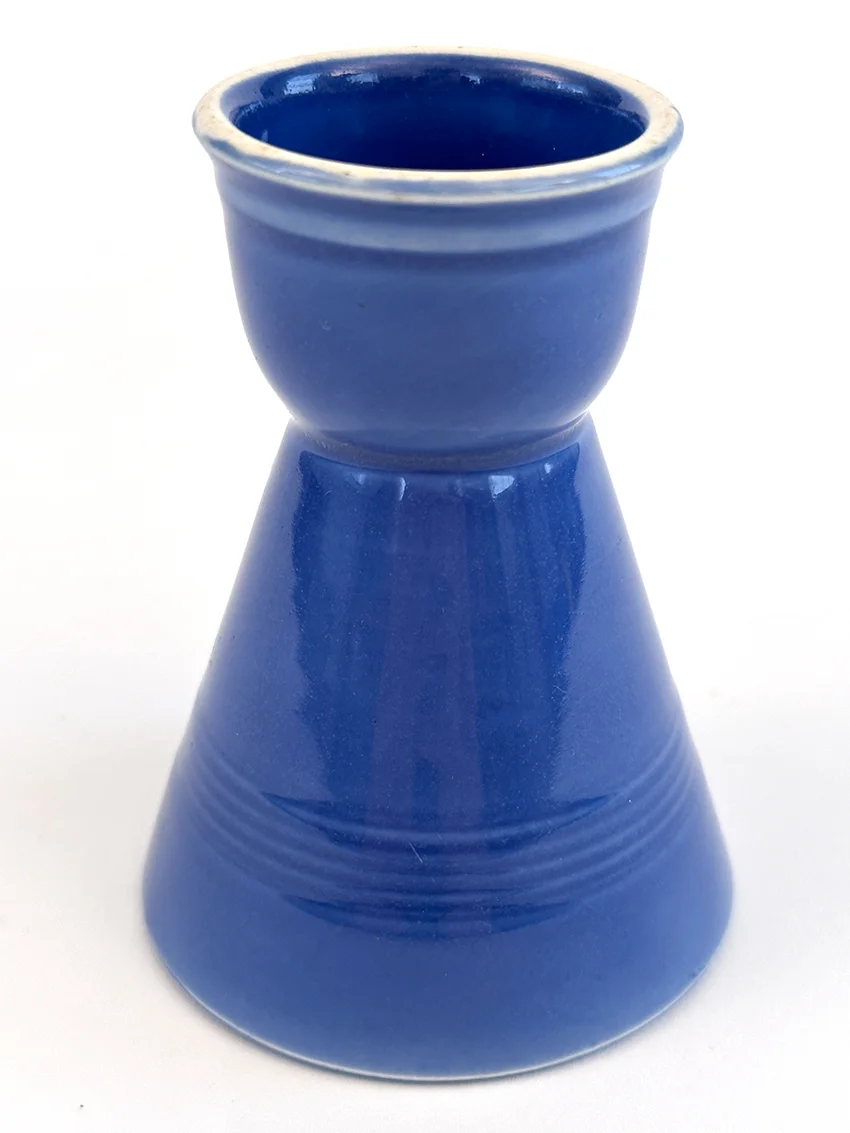 mauve blue vintage harlequin double egg cup for sale