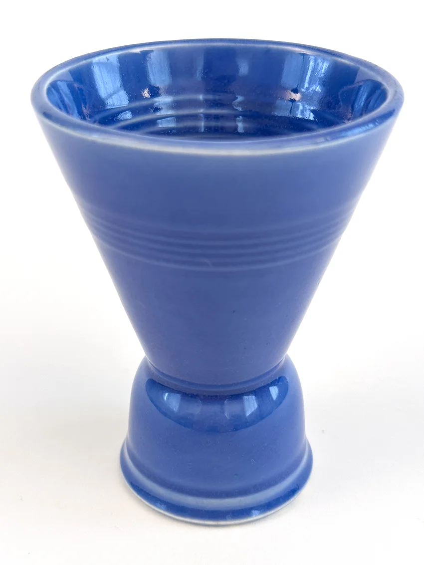 mauve blue vintage harlequin double egg cup for sale