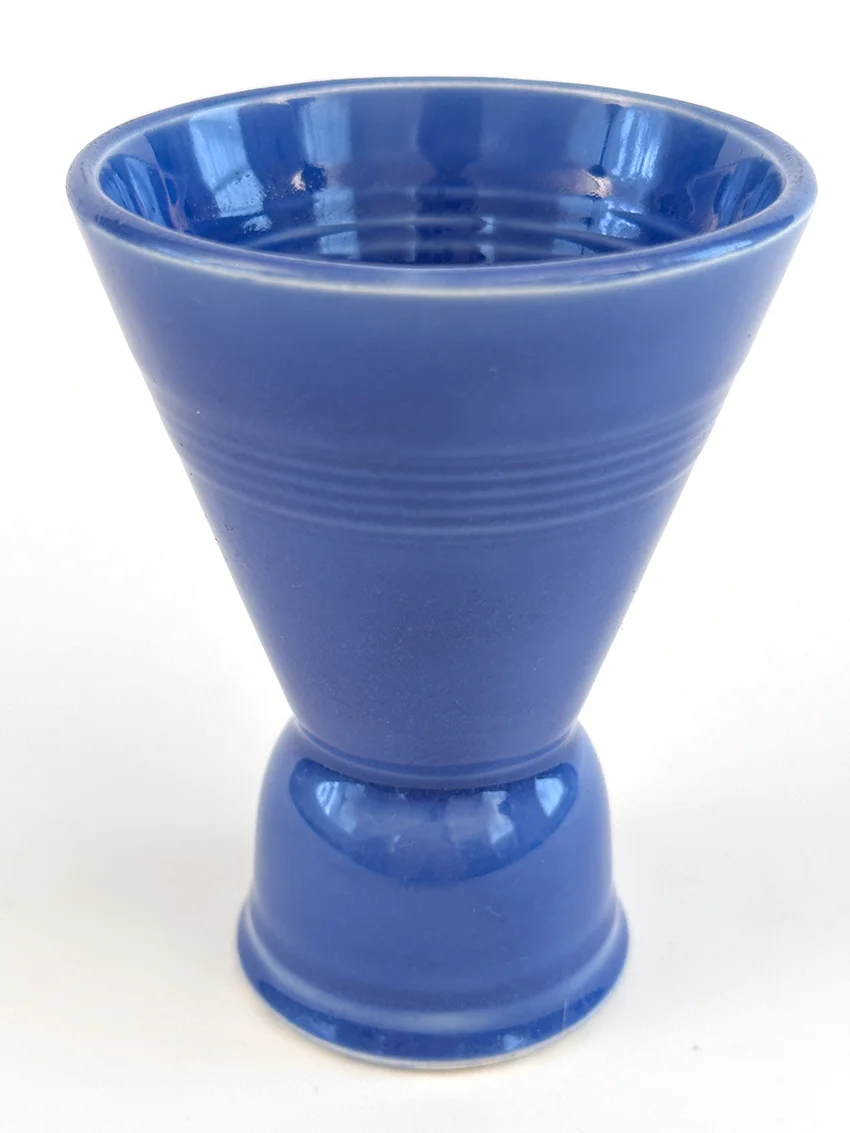 mauve blue vintage harlequin double egg cup for sale