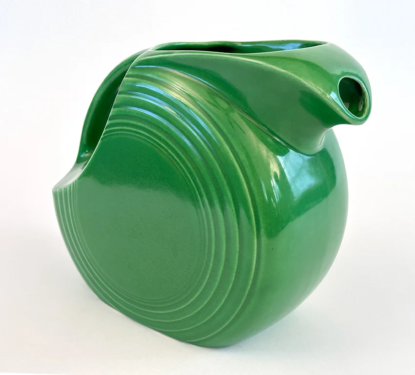 medium green vintage fiestaware disk water pitcher for sale