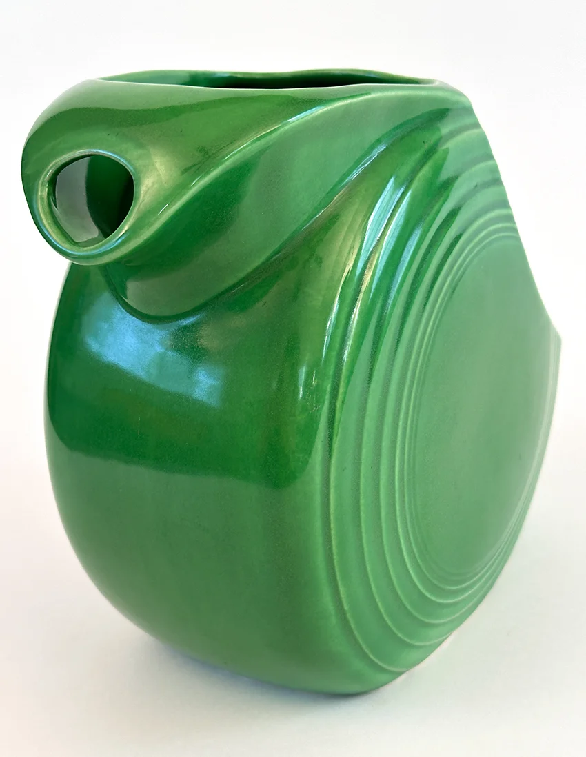 medium green vintage fiestaware disk water pitcher for sale