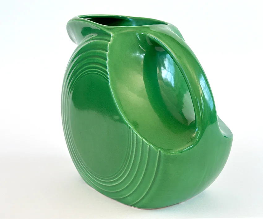 medium green vintage fiestaware disk water pitcher for sale