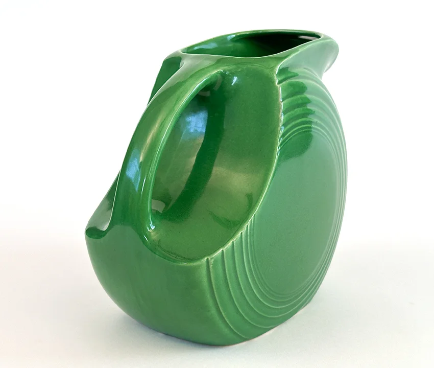 medium green vintage fiestaware disk water pitcher for sale