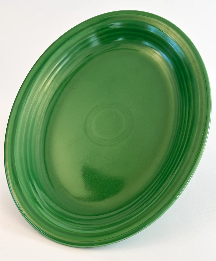 medium green vintage fiestaware oval platter for sale