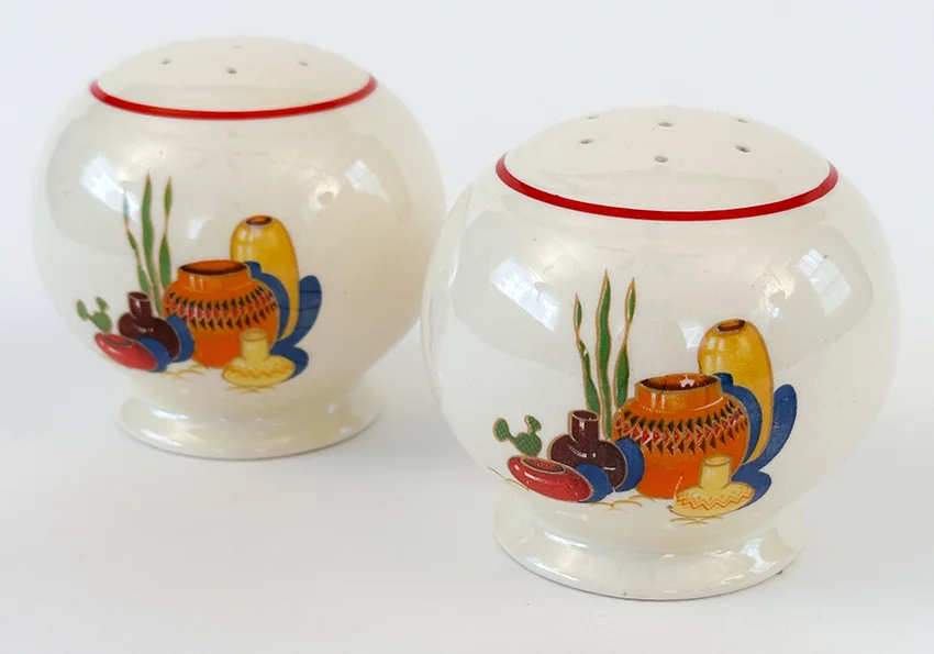 vintage mexicana decalware fiesta kitchen kraft range shakers for sale