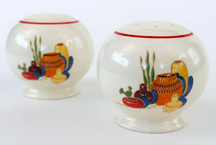 vintage mexicana decalware fiesta kitchen kraft range shakers for sale