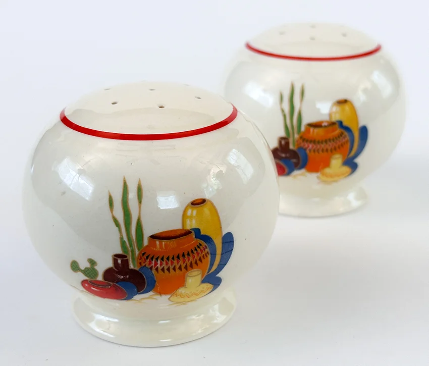 vintage mexicana decalware fiesta kitchen kraft range shakers for sale