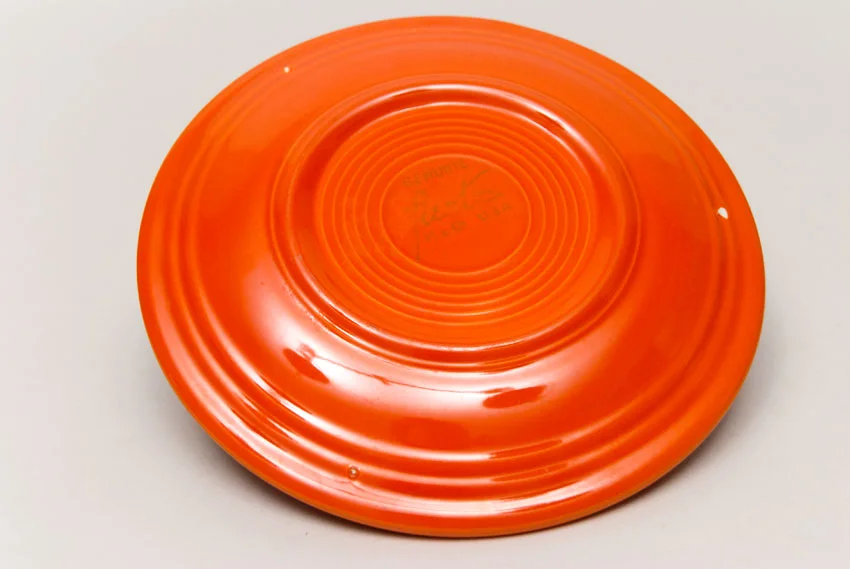 red vintage fiestaware salad plate