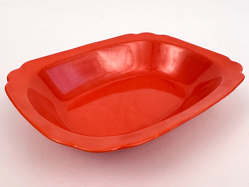 Early Version Red Riviera Oval Baker with Straight Sides vegetable bowl