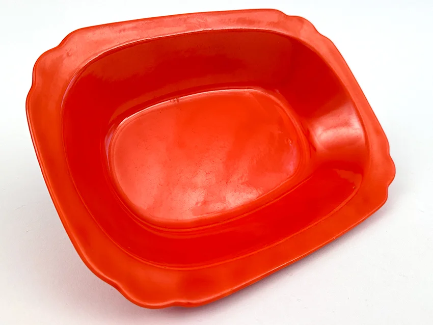 Early Version Red Riviera Oval Baker with Straight Sides vegetable bowl