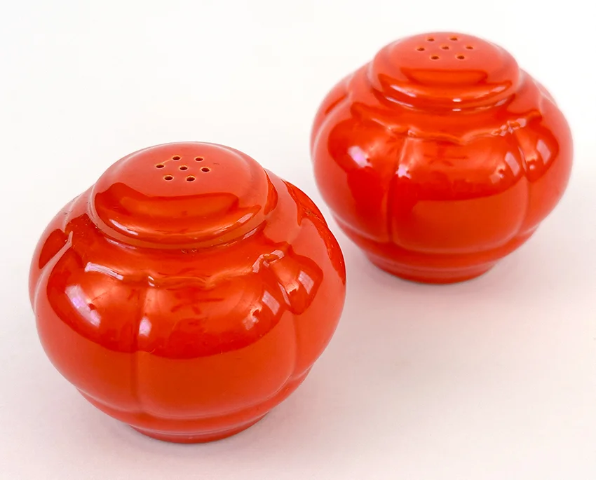 Vintage Riviera Pottery Salt and Pepper Shakers in Original Red Glaze