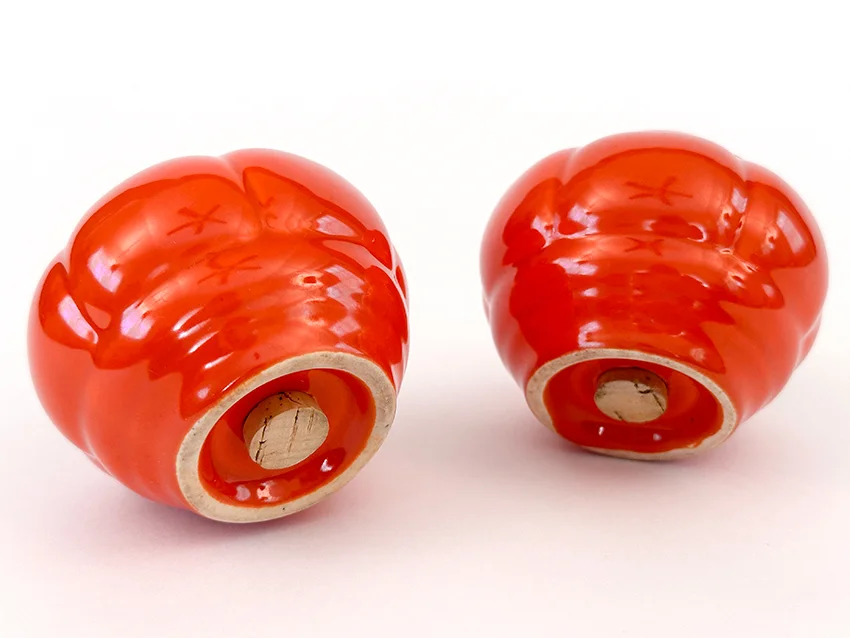 Vintage Riviera Pottery Salt and Pepper Shakers in Original Red Glaze