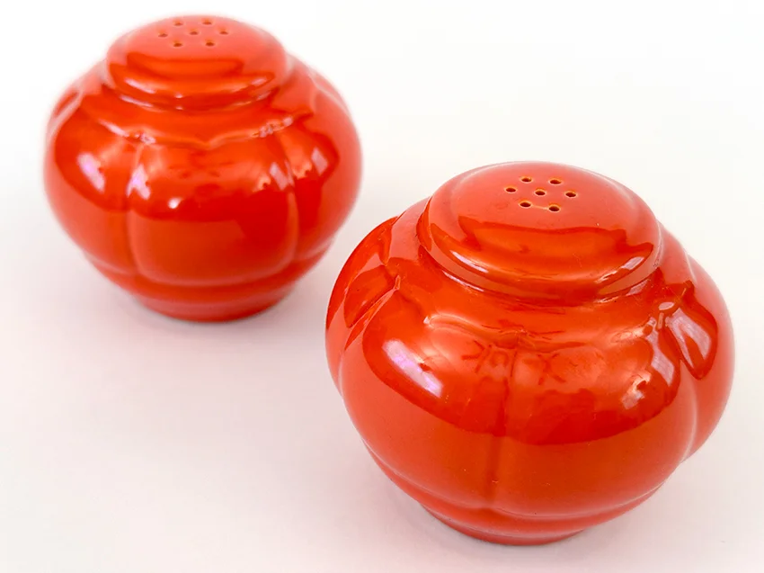 Vintage Riviera Pottery Salt and Pepper Shakers in Original Red Glaze