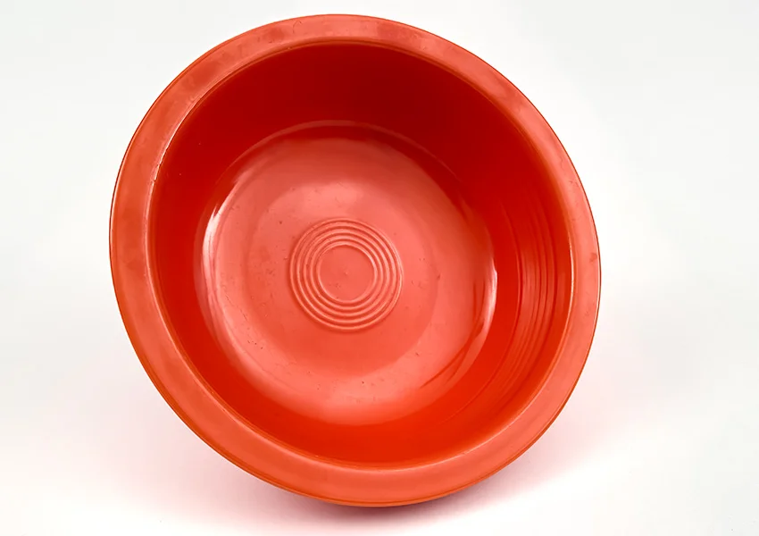 red vintage fiestaware 9 inch round nappie vegetable bowl for sale