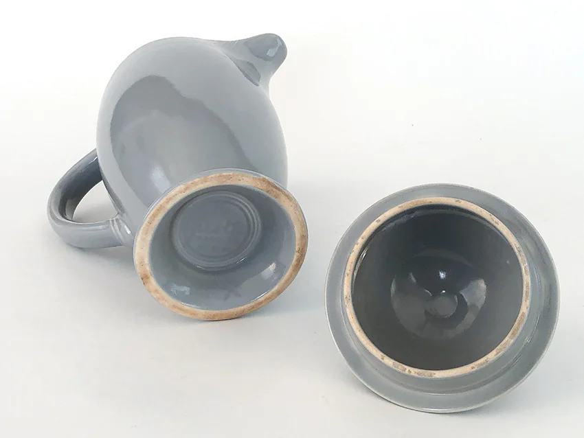 Rare vintage fiestaware coffeepot in the hard to find 1950s gray colored glaze for sale