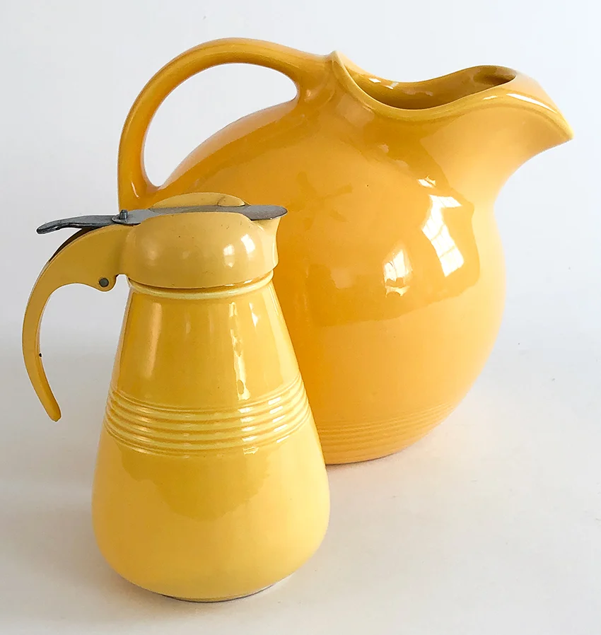 rare fiesta yellow vintage harlequin service water ball jug pitcher