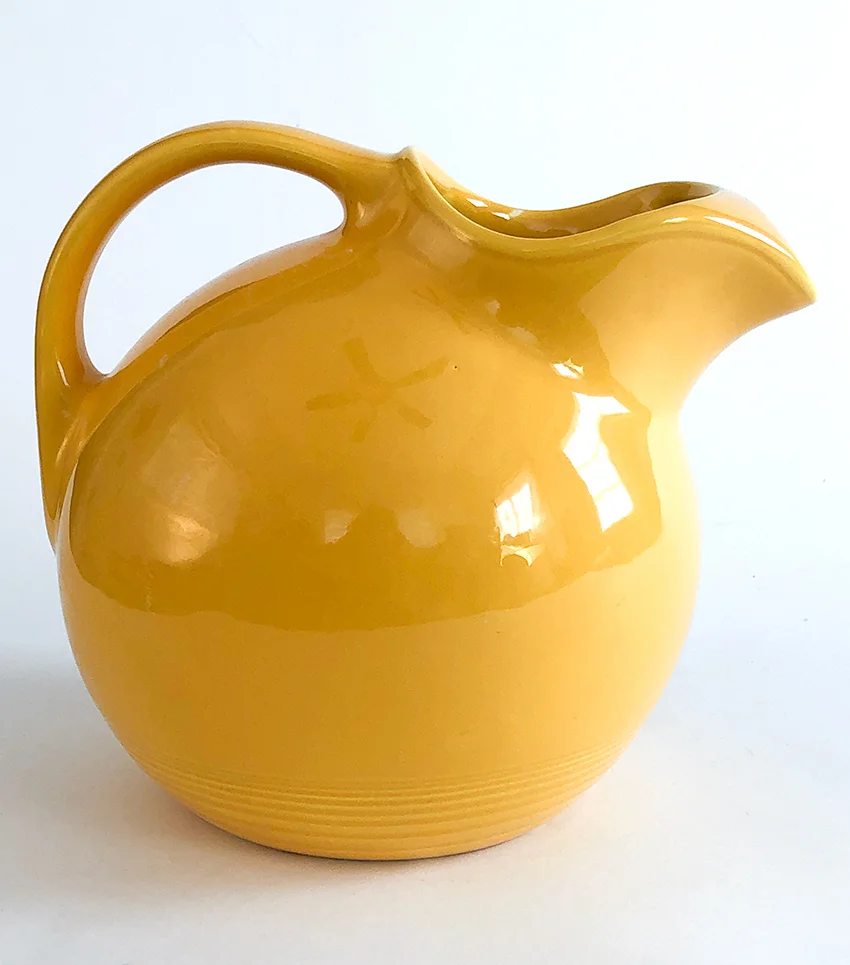 rare fiesta yellow vintage harlequin service water ball jug pitcher