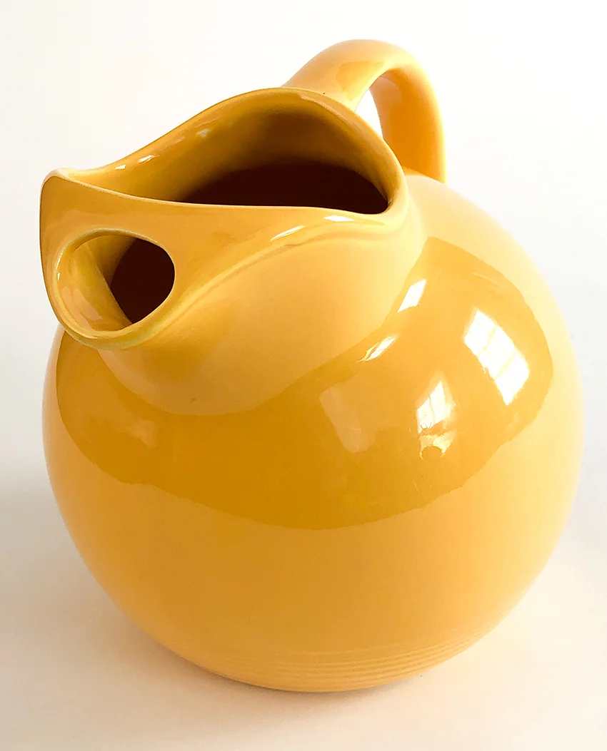 rare fiesta yellow vintage harlequin service water ball jug pitcher