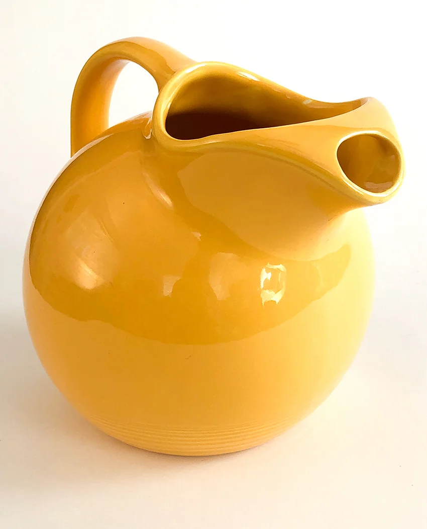 rare fiesta yellow vintage harlequin service water ball jug pitcher