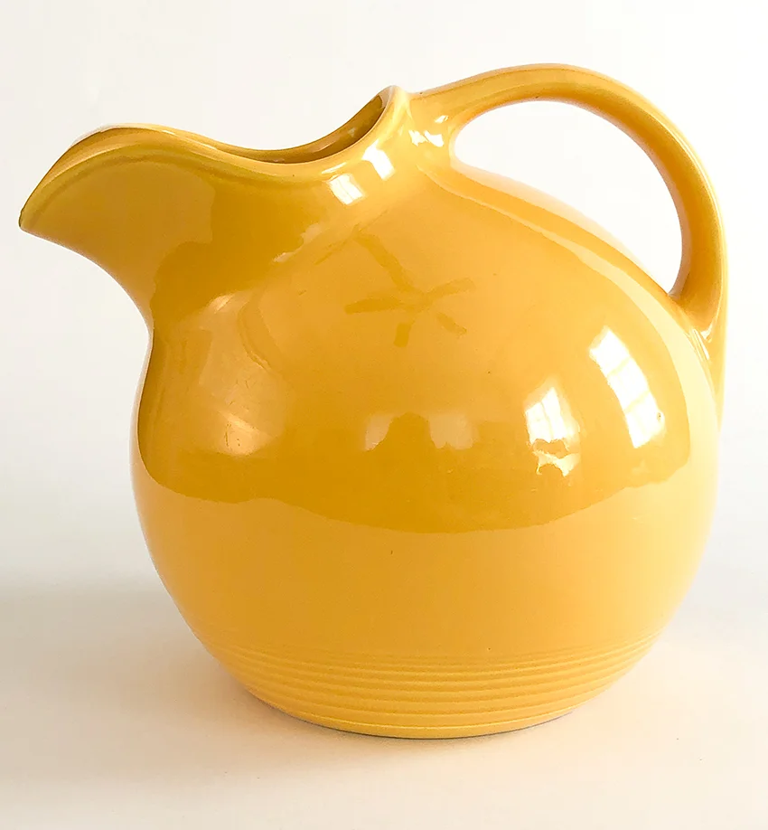 rare fiesta yellow vintage harlequin service water ball jug pitcher